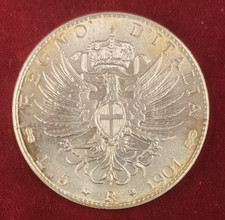 699 - Riproduzione Moneta Regno d'Italia - 5 Lire Aquila Sabauda V. E. III 1901