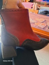 stivaletto donna "La gatta con gli stivali" colore nero/rosso/grigio pelle