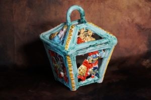 Lanterna con intarsi - , ceramica