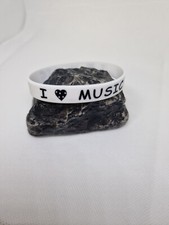 I Love Music Armband Weiß 100% Verträglich Silikonarmband Motivation Musik ♡