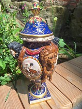 antico sontuoso vaso porcellana capodimonte Italia vaso con coperchio 42 cm