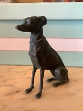 vintage CANE STATUA 14,5 cm LEVRIERO BRONZO FIGURINE STATUETTE caccia