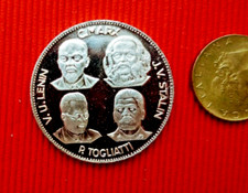 Togliatti-Lenin- Stalin- Max -medaglia commemorativa fondo specchio -mm.34