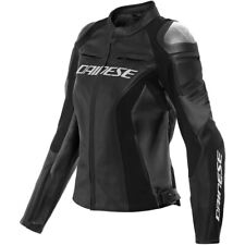GIACCA MOTO DONNA PELLE DAINESE RACING 4 LEATHER JACKET NERO BLACK TG 44