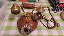 Telefono Fisso Modello inglese base in legno, Vintage