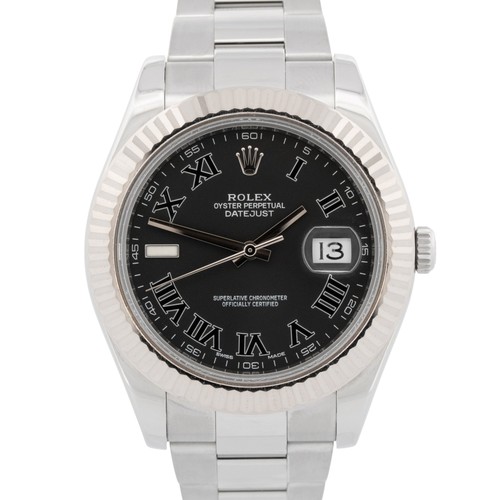 Rolex datejust black roman - rolex,