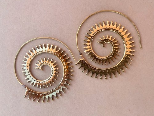 Orecchini spirale ottone - a,