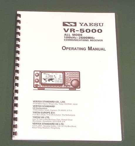 Yaesu 5000 manuale uso - yaesu, vr-5000