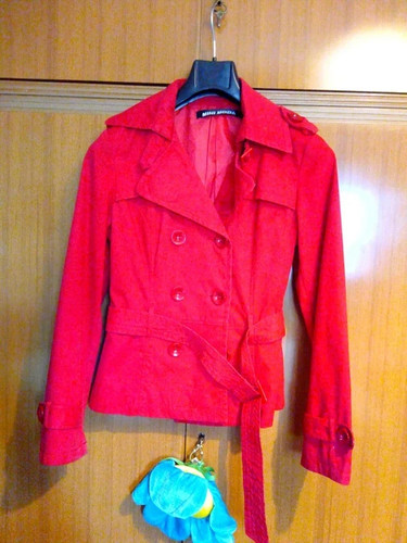 Trench rosso doppio petto - trench,