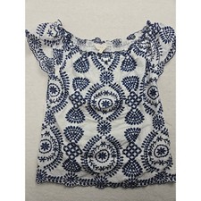 Adiva White Blue Embroidered