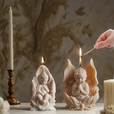 Stampo candela piccolo angelo silicone cemento gesso riutilizzabile decorazione casa stampo fai da te