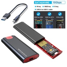 Boîtier SSD M.2 NVMe SATA USB-C 10Gbps – USB 3.2 Gen2 – M/B/B&M Key 