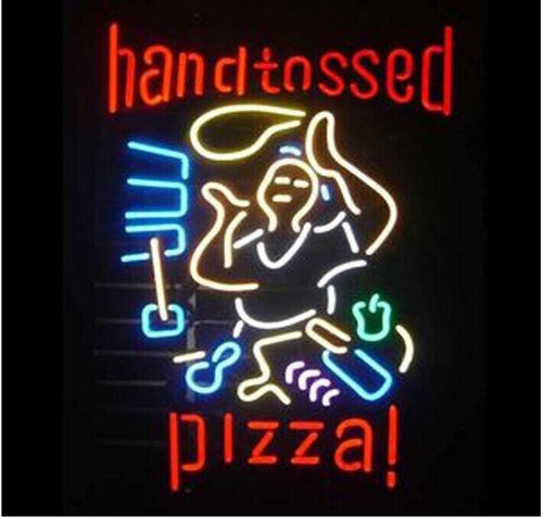 Insegna neon pizza mano - al,