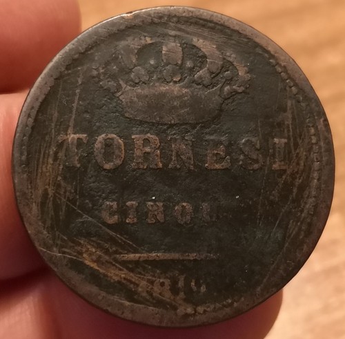 Moneta tornesi 1819 regno - moneta,