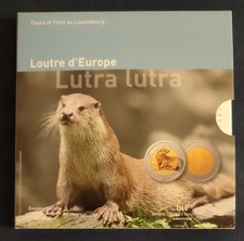 5 euro Lussemburgo 2011 argento e niobio proof fondo specchio lontra