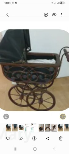 Carrozzina bambole vintage - bambole,