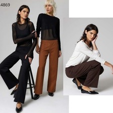 3 pz. Pantalone palazzo donna misto viscosa 4869  JADEA
