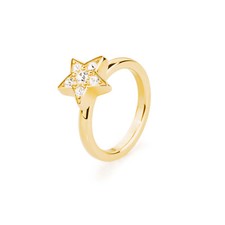 Anello da donna Brosway Tring stella acciaio inox oro giallo cristallo 14 16 18