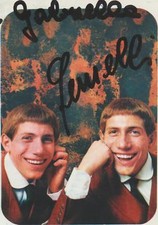 CARTOLINA CANTANTI I GEMELLI AUTOGRAFATA. DISCHI CGD CANTAGIRO 1964 AMICI FORZA 