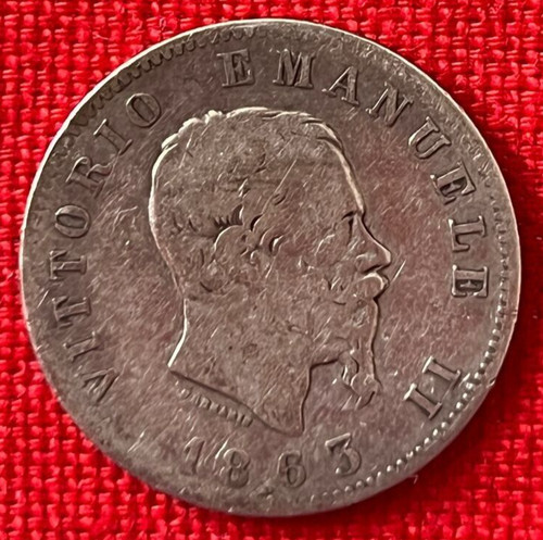 1863 italia lira moneta - 1,