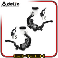 COPPIA POMPE FRENO FRIZIONE RADIALI 16x18 mm MOTO SCOOTER MOTARD PIT BIKE Grigie