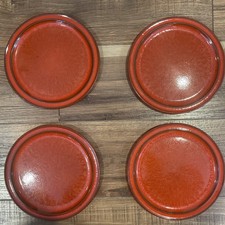 4 Insalatiere MCM Ceramano Germania Ovest "Orange Tramonto" Rosso 7,5" Vintage
