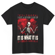 T-Shirt It Is Skeleton | Maglietta Grafica Giapponese Vintage | Meme Divertente