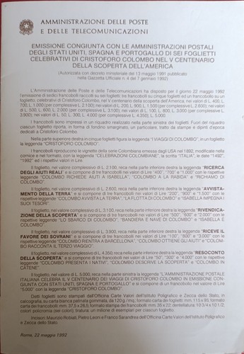 1992 bollettino timbrato