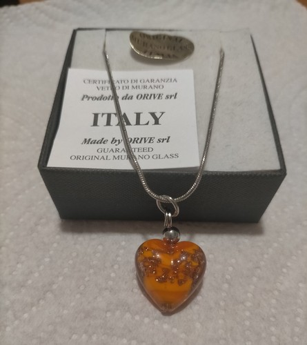 Catenina cuore vetro murano - catenina,