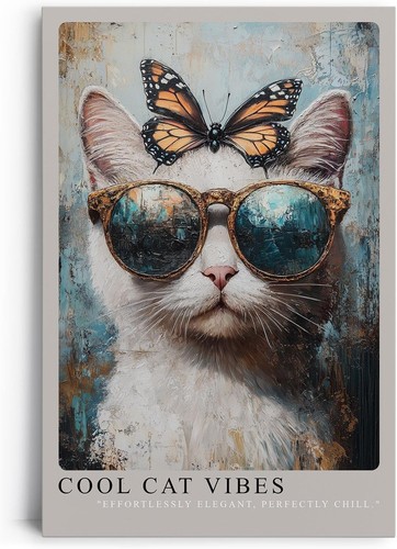 Quadro tela cool cat - tela,