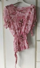 Maglia rosa asimmetrica paillettes, tg M