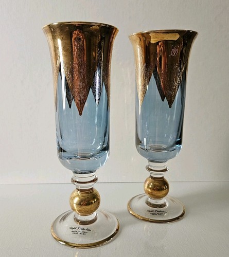 Bicchieri champagne oro blu - bicchieri,