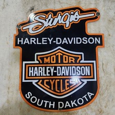 INSEGNA SMALTATA HARLEY STURGIS 26 X 30 POLLICI