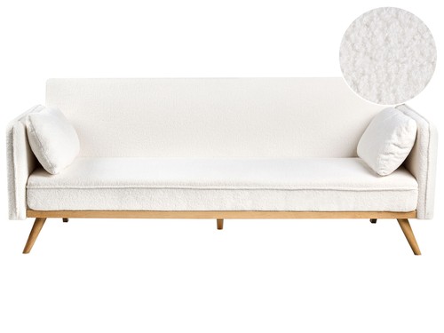 Divano letto bouclé bianco - letto,