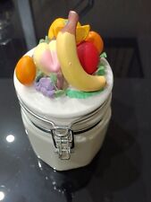 Barattolo contenitore ermetico decorato in ceramica