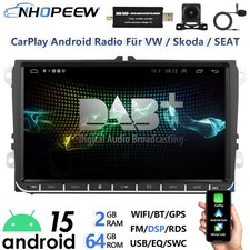 Autoradio 9" DAB+ Carplay Android GPS Navi WiFi BT per VW Polo 6R 6C V 2009-2017