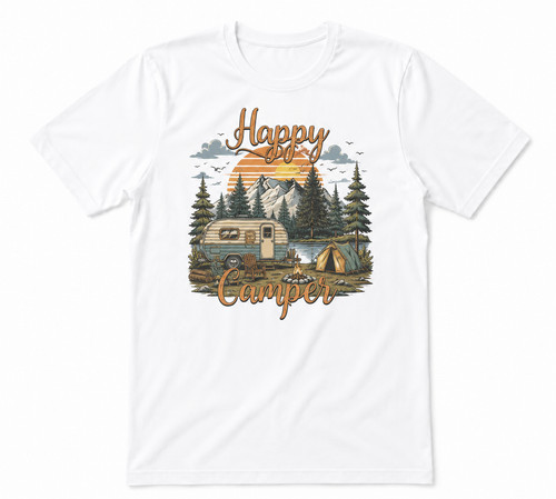 Shirt bianca unisex happy - unisex,