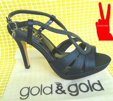 SANDALI DONNA GIOIELLO TACCO  GOLD&GOLD PRESTIGIOSI BLU VV