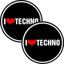 SLIPMAT-FACTORY I LOVE TECHNO panni sotto-disco per giradischi dj scratch NUOVI