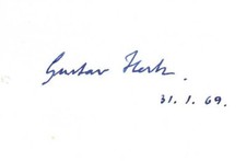 GUSTAV HERTZ SIGNED AUTOGRAPH
