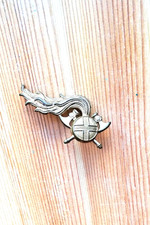 WWII VVF Vigili Fuoco, Fregio in metallo dorato, bello e raro