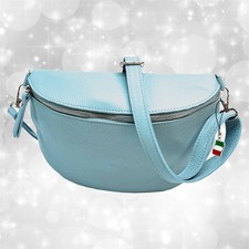 Tasche hellblau Leder groß