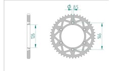 Pignone fango alluminio 53 denti 520 divisione per Suzuki RM-Z 450 anno 2005-2018