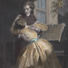 1845 Gravure aquarellée Lucie