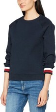 Nuova felpa Tommy Hilfiger donna Taryn C-nk Ls blu originale media con cappuccio
