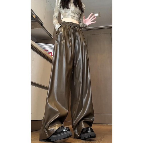 Pantalone pelle marrone - , retrò