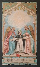 G2  ANTICO Santino Holy Card SAN TOMMASO D'AQUINO CROMO