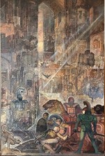 Dipinto olio su tela, Raffaele De Rosa. 100x60 Con Autentica