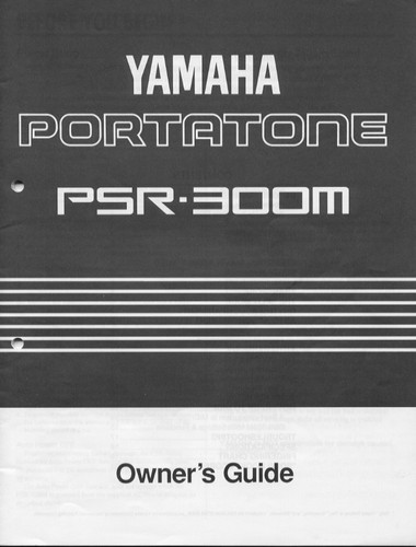 Yamaha psr 300m instruction - yamaha,