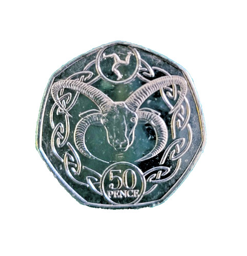 Moneta 50p satanica testa di - 50p, satanica,